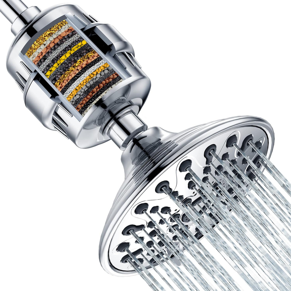 2 PCS Shower Head with 20 Stage Filter and Water Softener Filter Cartridge G5632
