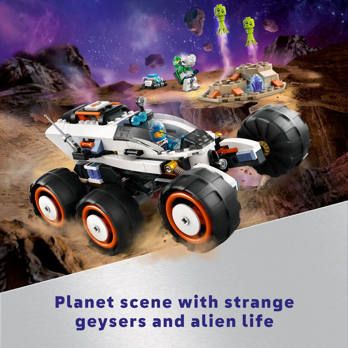 Space Explorer Rover and Alien Life Toy with 2 Minifigures S506