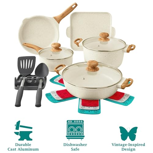 14-Piece Cast Aluminum Nonstick Cookware Set D9627