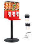 Triple Candy Vending Machine with 3 Removable Canisters and Quarter Coin Operated Anti-Theft Lock T73521