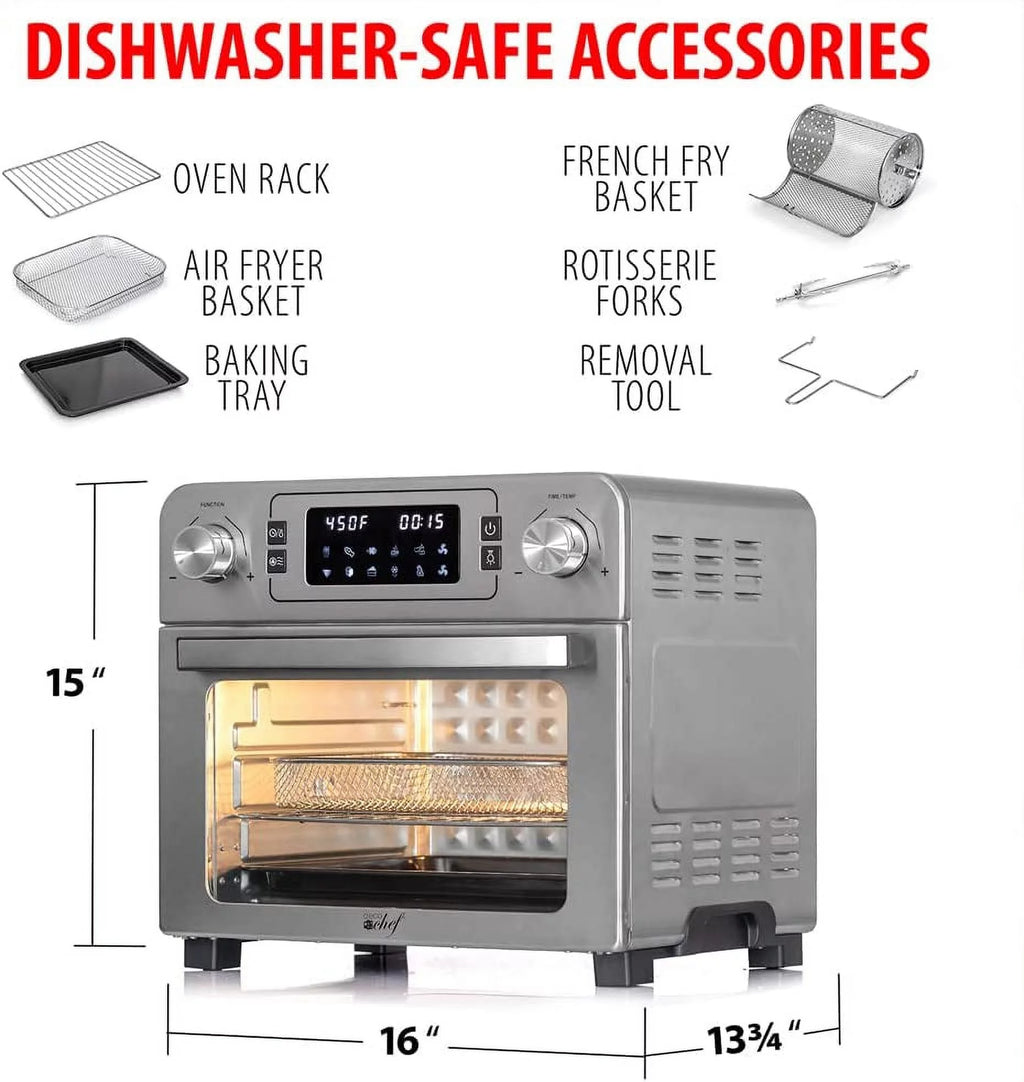 24QT Stainless Steel Countertop Toaster Air Fryer Oven J698540