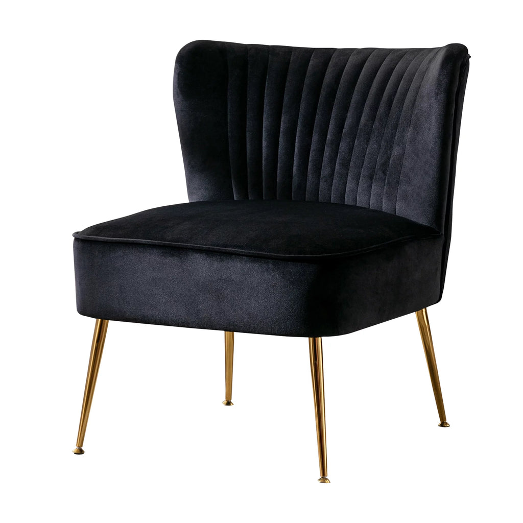 Black Tufted Velvet Accent Chair T16650