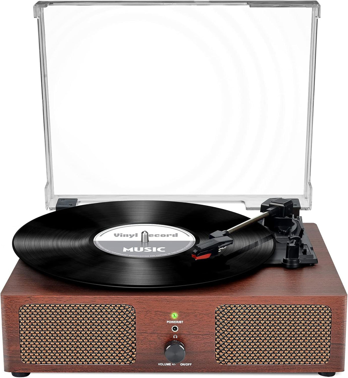 Record Player Vinyl Wireless Turntable with Built-in Speakers 3-Speed Portable Vintage LP Player R26293