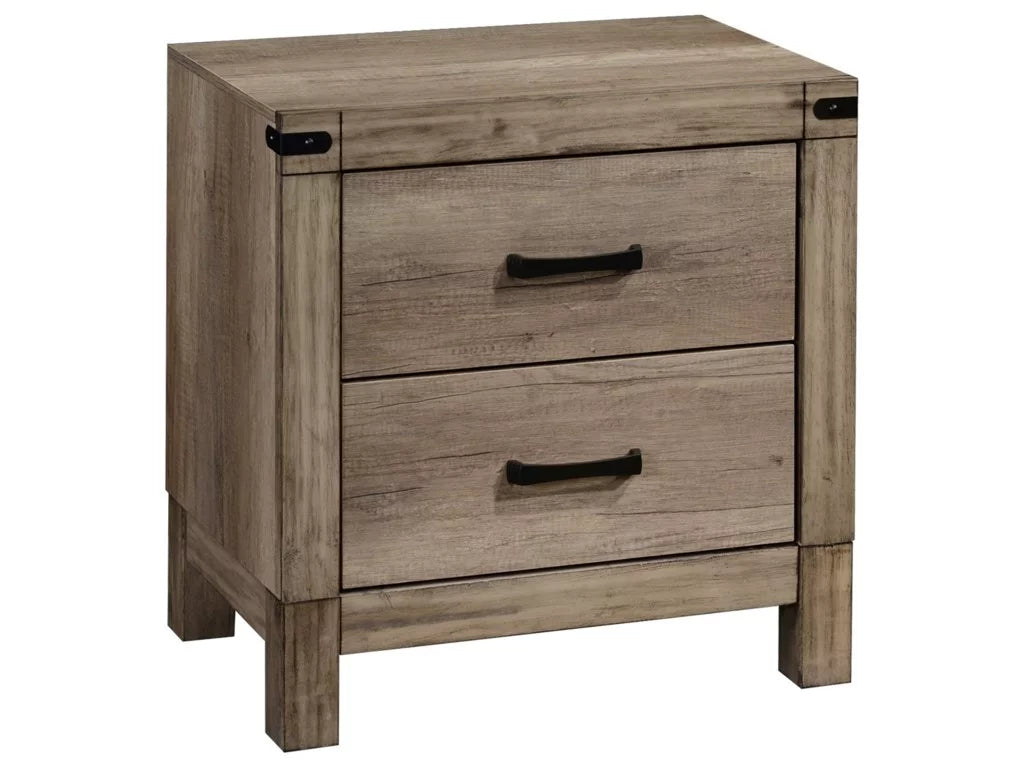 Light Grey Wood Finish King Size 6pc Bedroom Set V6879