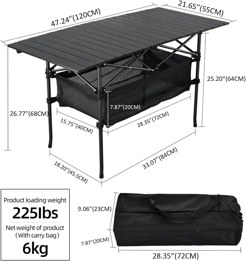 Folding Portable Camping Table with Carrying Bag H138814