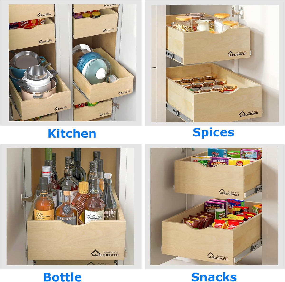 Pull Out Cabinet Organizer (32''W x 21''D) K532