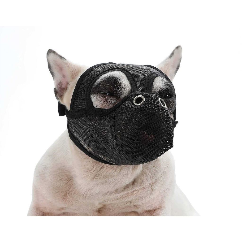 Short Snout Adjustable Breathable Mesh Dog Muzzle C4421