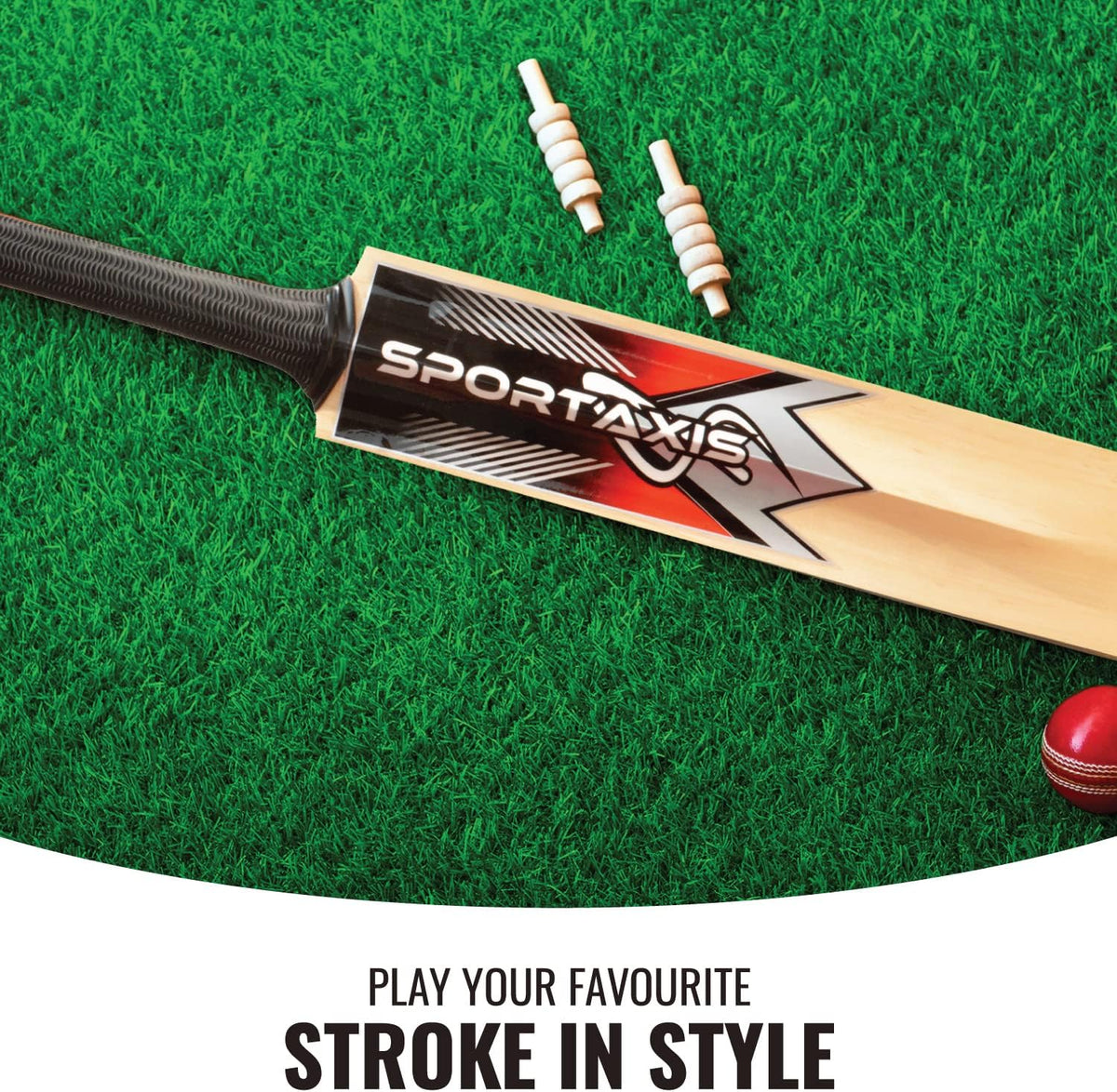Wooden Kashmir Willow Cricket Bat with Foam-Padded Bag W1348