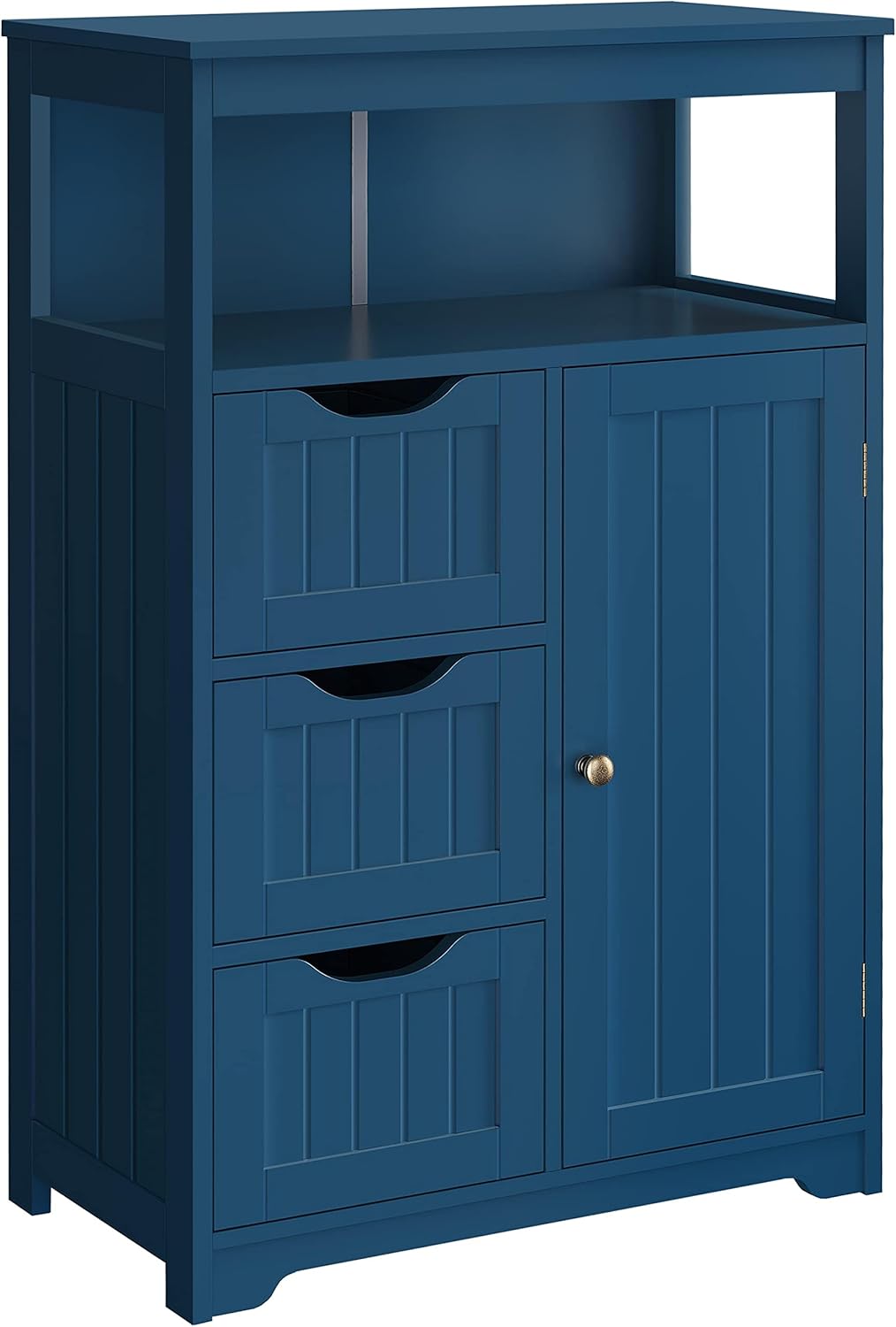 Espresso Wood Bathroom Floor Cabinet with 3 Drawers V9604