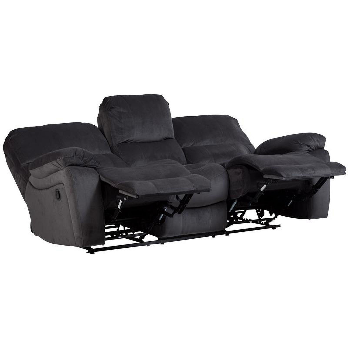Steel Gray Plush Reclining Sofa P373860