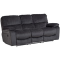 Steel Gray Plush Reclining Sofa P373860