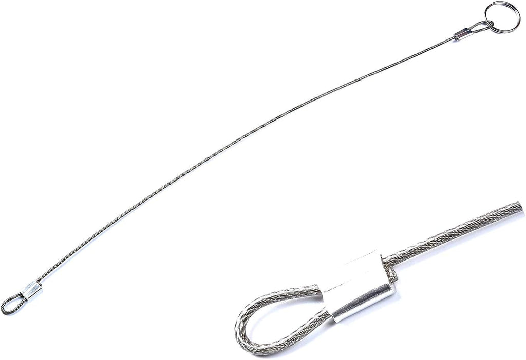 Stainless Steel Lanyard Cable Tether 2 Loops with Quick Release Ring Rubber Coating 12 (30.5cm) Set of 10 W4226