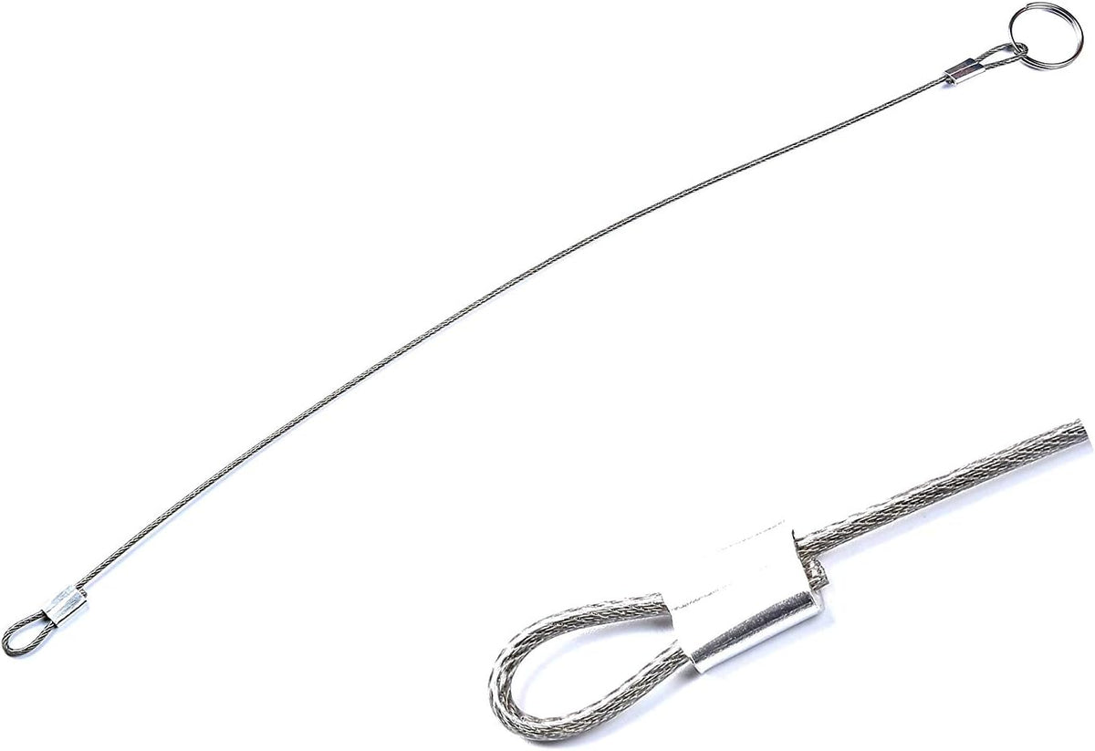 Stainless Steel Lanyard Cable Tether 2 Loops with Quick Release Ring Rubber Coating 12 (30.5cm) Set of 10 W4226