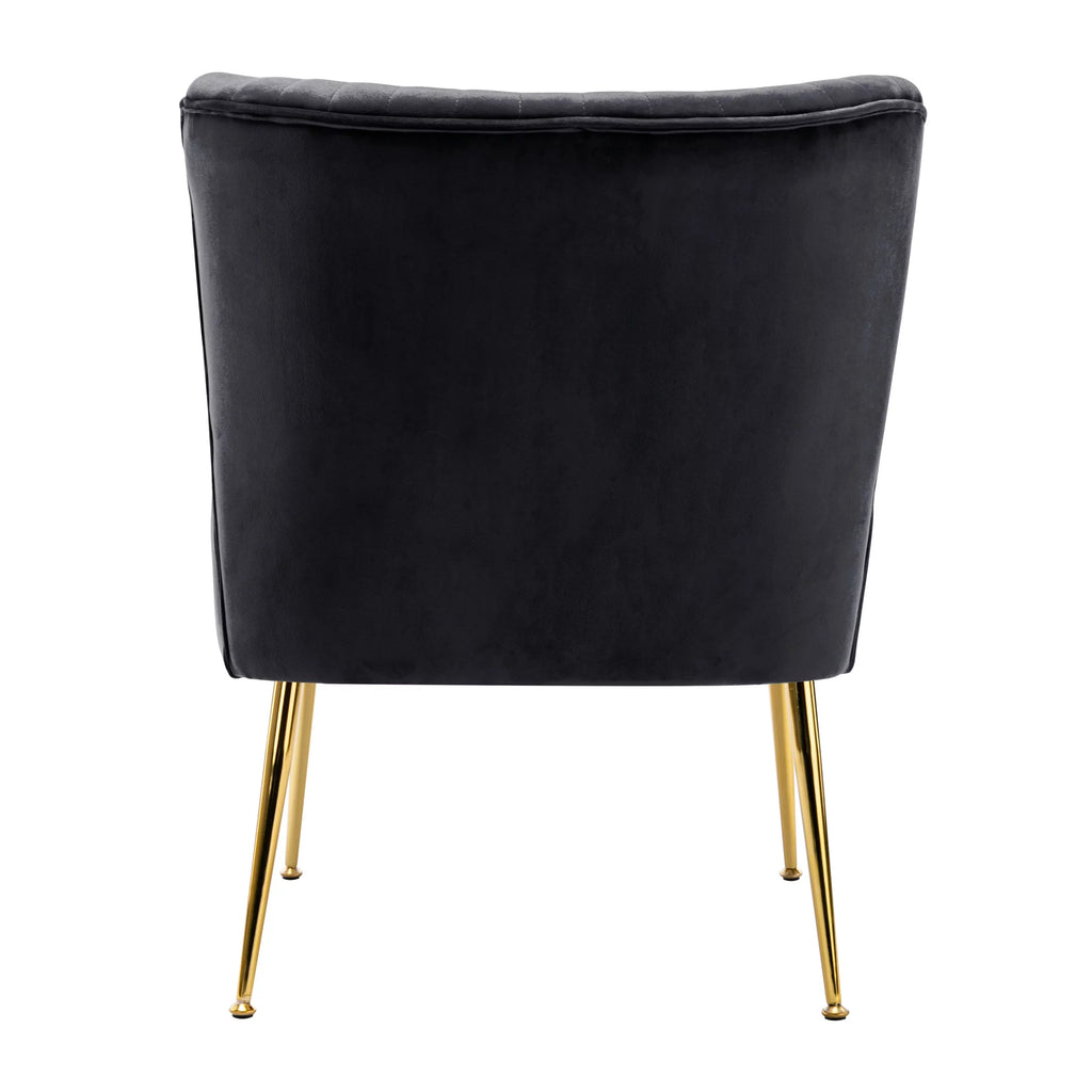 Black Tufted Velvet Accent Chair T16650