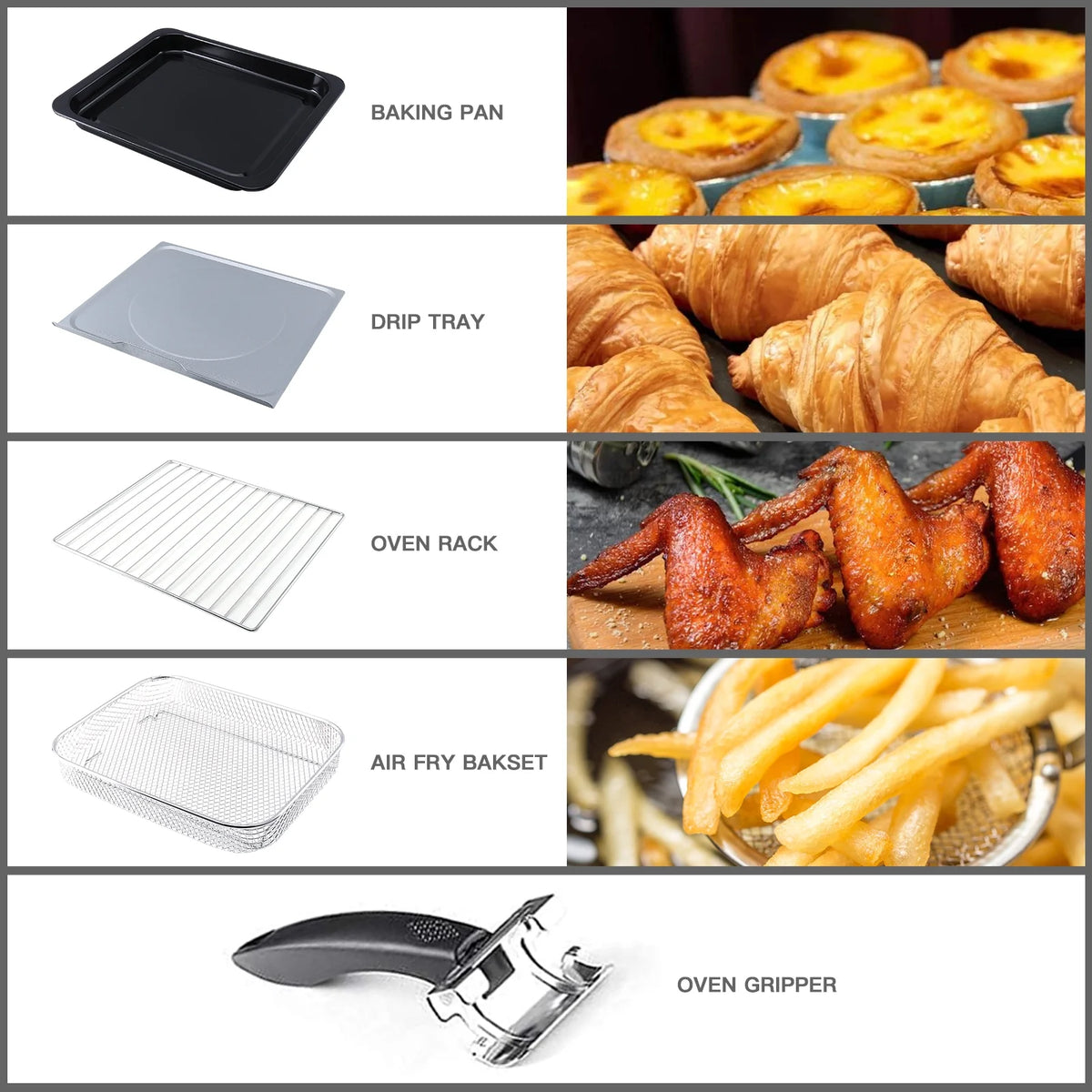 7-in-1 Convection Air Fryer Toaster Oven Countertop, 24QT U99339