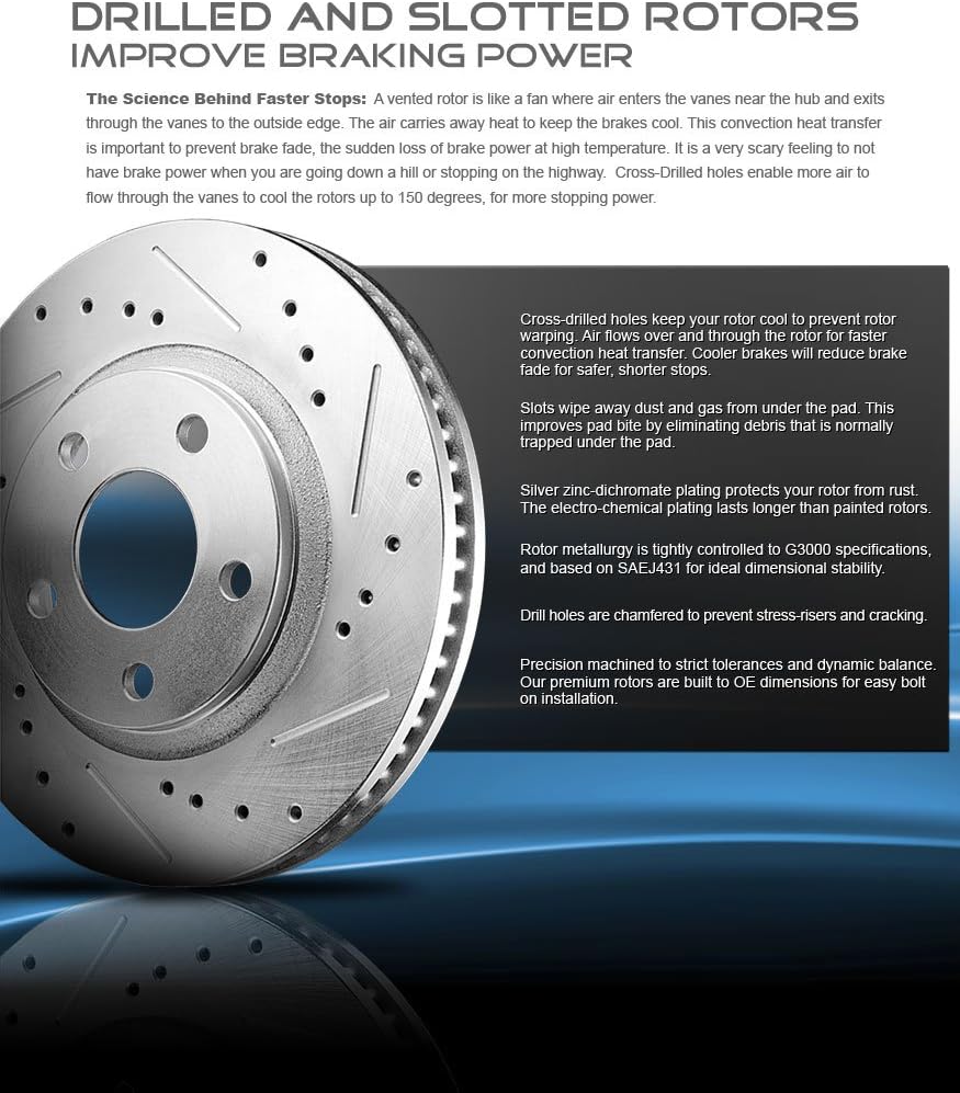 296mm Drilled & Slotted 5 Lug Rotors X9261