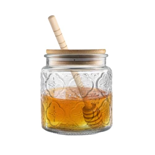 Airtight Glass Honey Jar with Wooden Lid, 17oz M7528