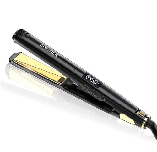 Nano Titanium Flat Iron Hair Straightener and Curler 2 in 1, 1 Inch Hair Iron Dual Voltage S238334