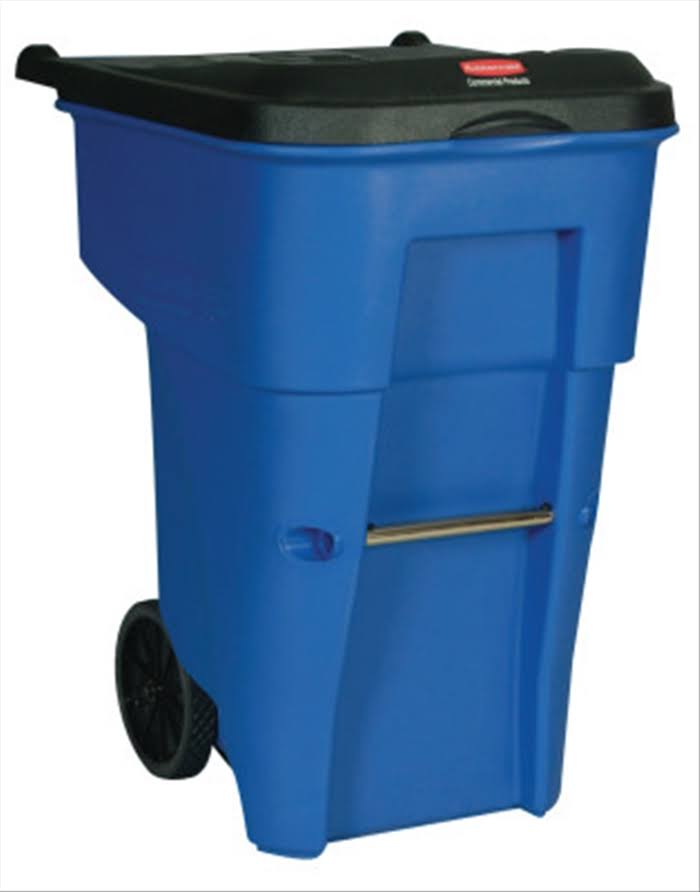 65 gal Blue Rectangular Trash Can E80902