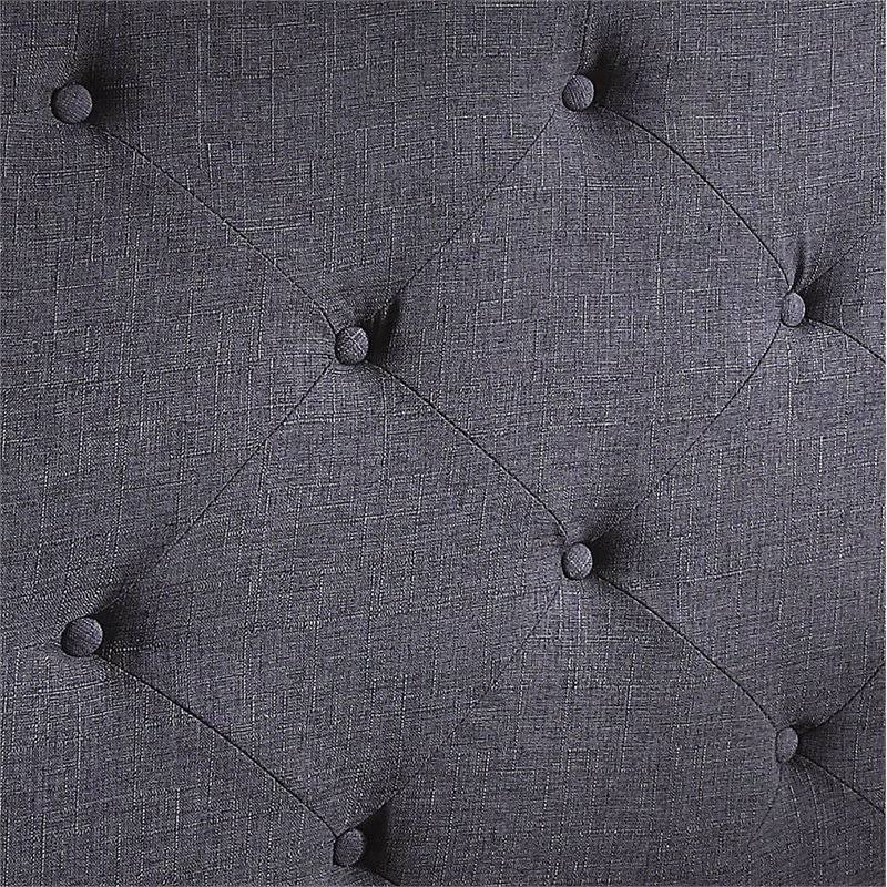 Blue Fabric and Wood Wingback California King Bed N5261
