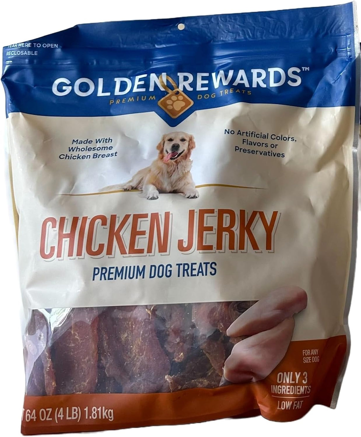 64 Oz Chicken Jerky Dog Treats K36352