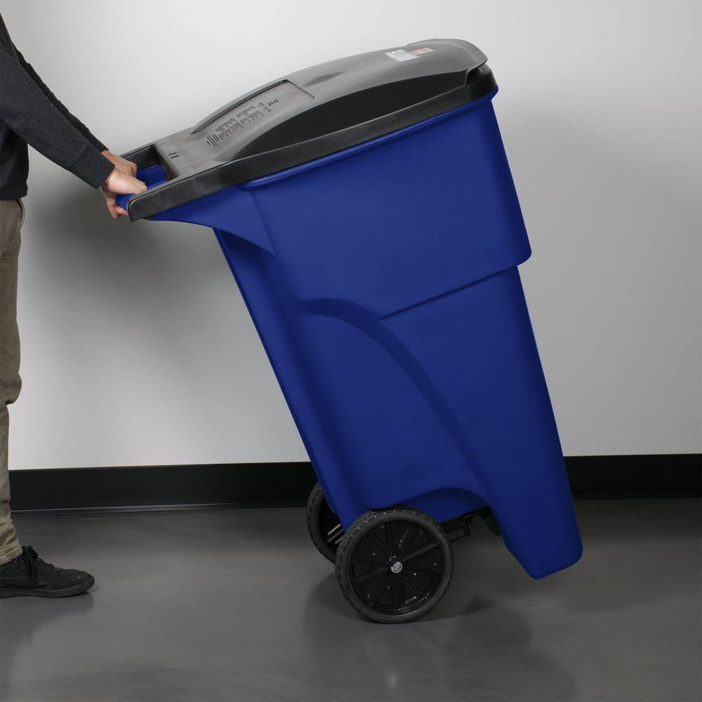 65 gal Blue Rectangular Trash Can E80902