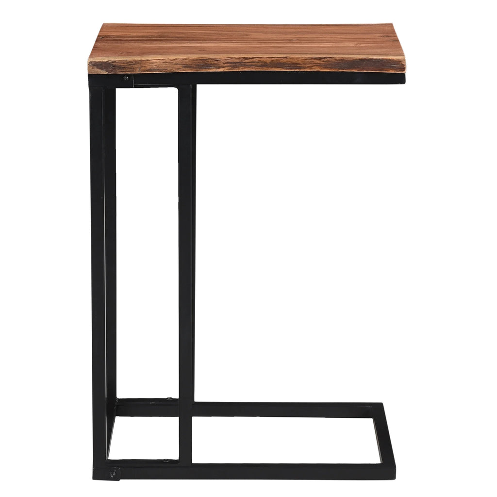Natural Brown and Black Accent Table Q67232