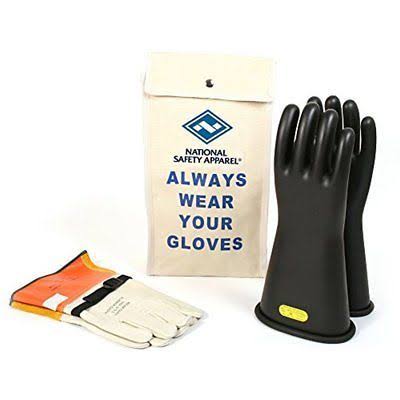 Class 2 Rubber Insulating Voltage Glove Kit, Size 11 P486