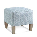 Navy and White Performance Stripe Square Ottoman U885032