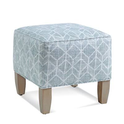 Navy and White Performance Stripe Square Ottoman U885032
