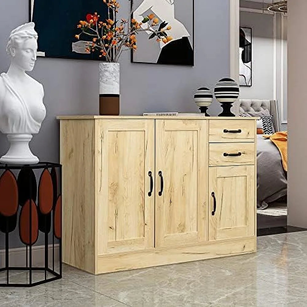 Wood Buffet Sideboard Cabinet with Adjustable Shelves S18352