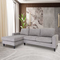 Grey L Shaped Sectional Sofa with Solid Wood Frame A6941