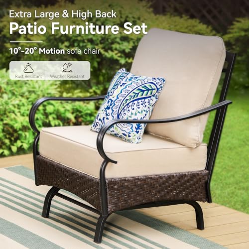 Extra Large 6 Pieces Patio Furniture Set with Fire Pit Table U462570