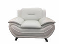 White Leatherette Sofa Set Chair X213