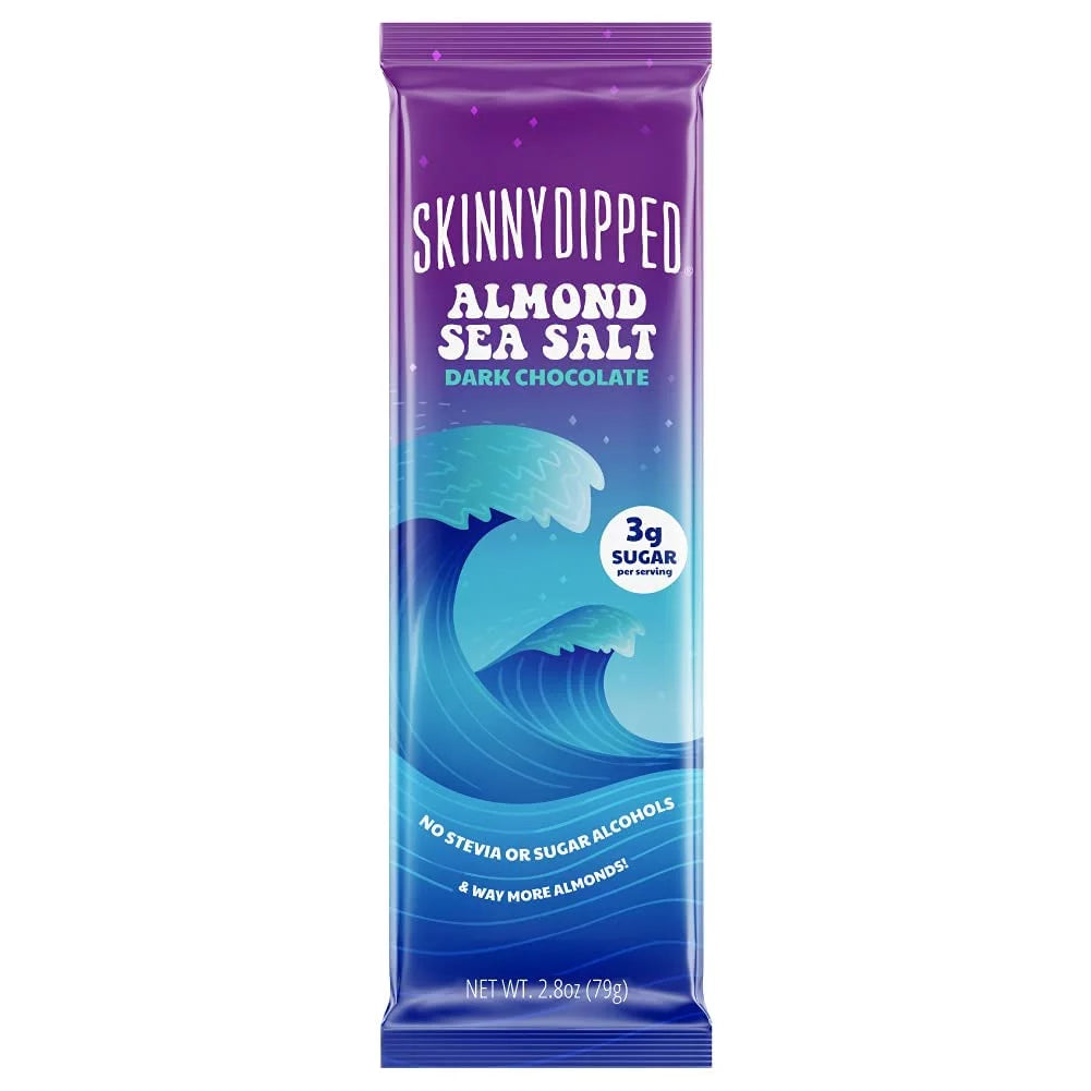 Dark Chocolate Almond Sea Salt 2.8oz Chocolate Bar Pack of 6 X11404
