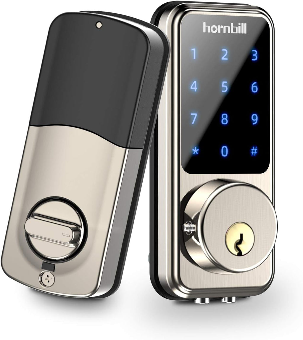 Fingerprint Smart Lock Door Lock, 5-in-1 Keyless Entry Keypad Door Lock with Reversible Handle W73586