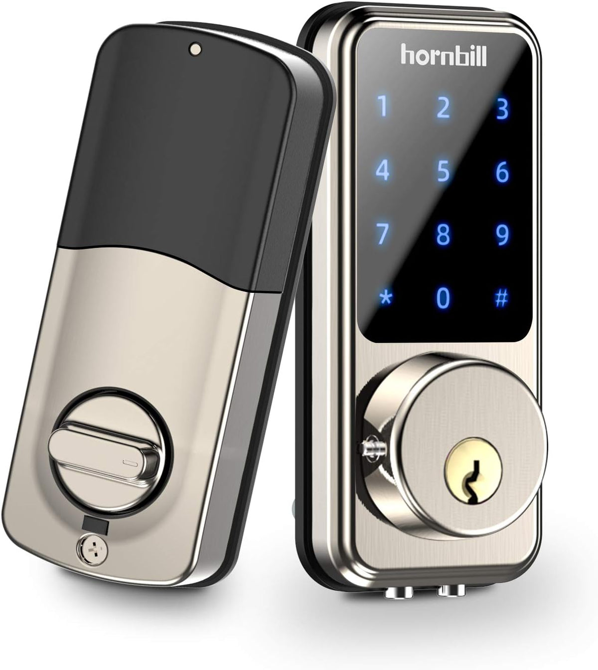 Fingerprint Smart Lock Door Lock, 5-in-1 Keyless Entry Keypad Door Lock with Reversible Handle W73586