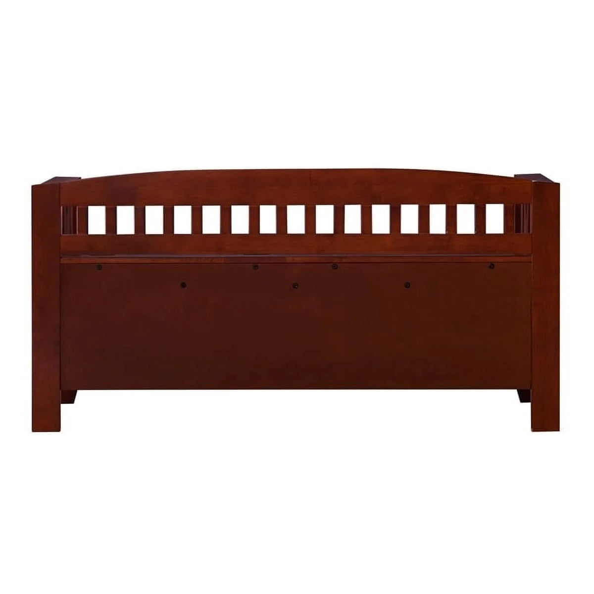 17" Split Seat Wood Storage Bench in Walnut Brown N673