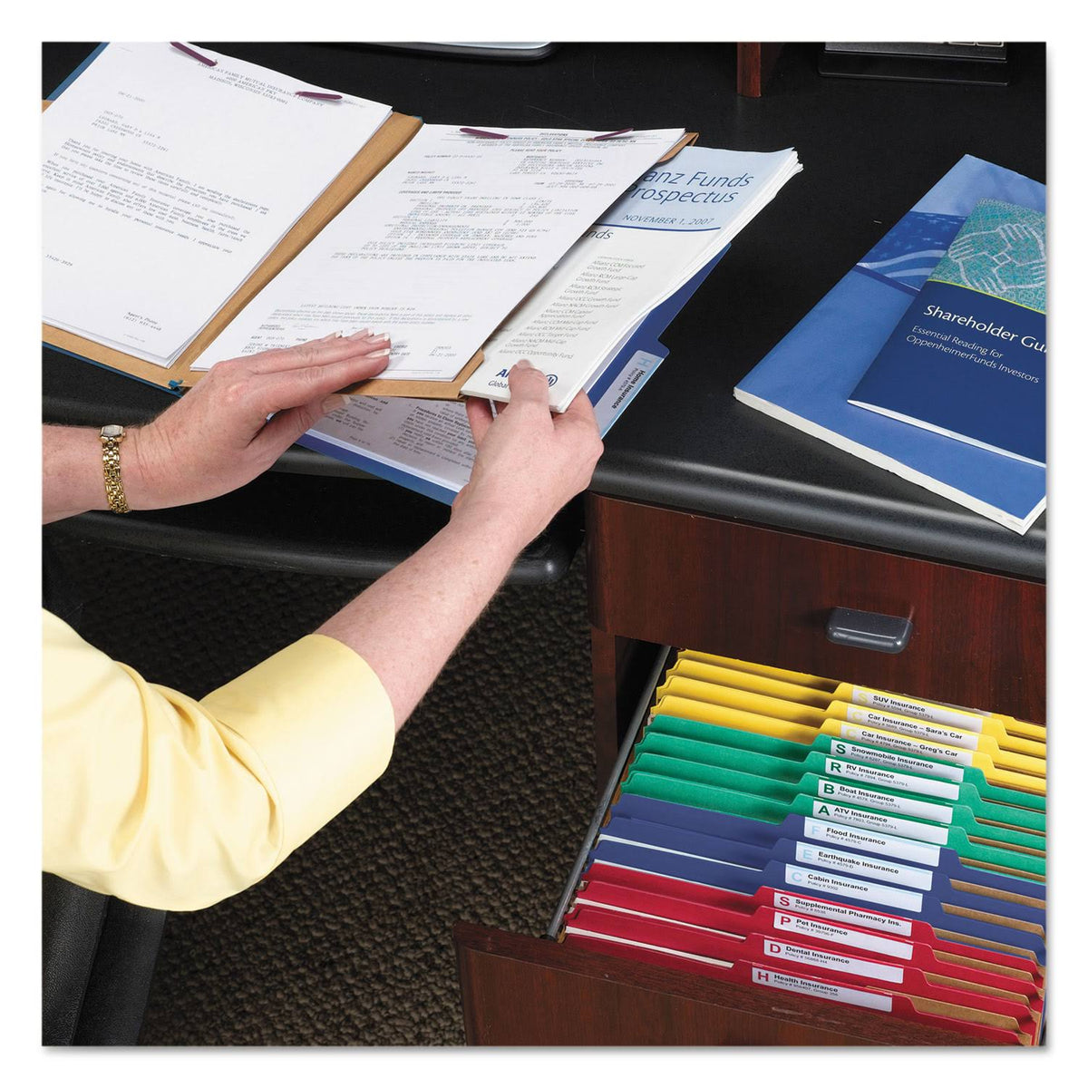 Blue 6-Section Pressboard Classification Folders with 2 Dividers, Legal, 10/bx N769