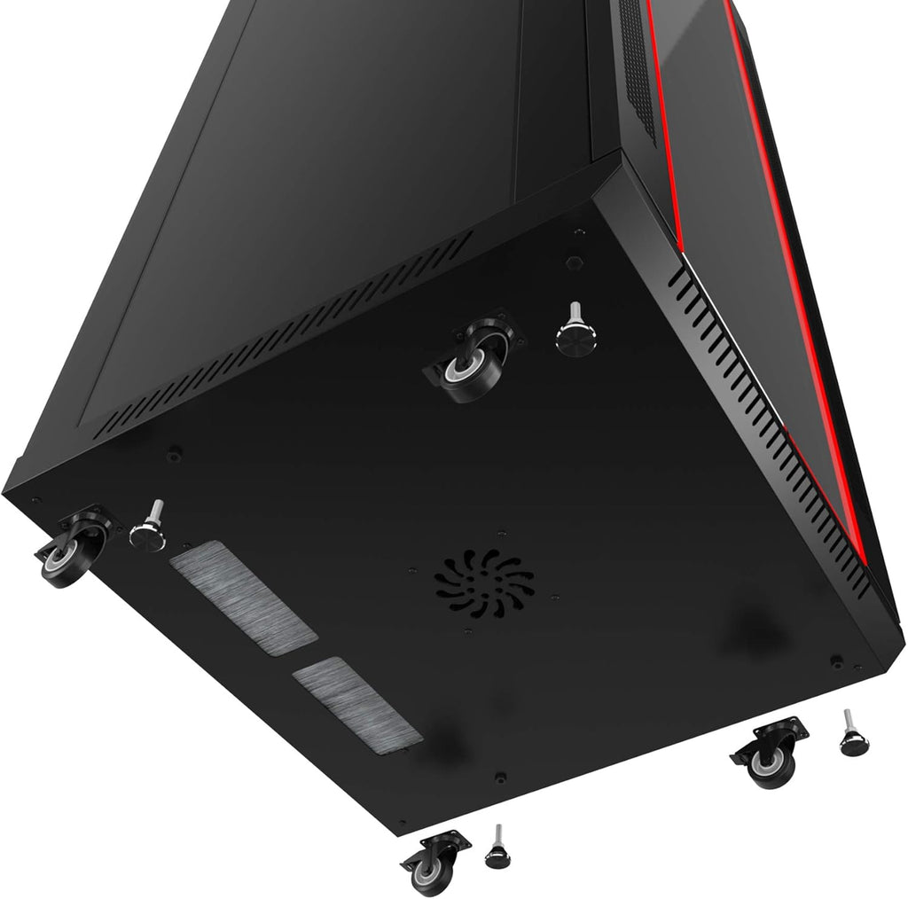 Wall Mount Server Rack Locking Network Cabinet 18 U Vented Enclosure with Casters Shelf H6916