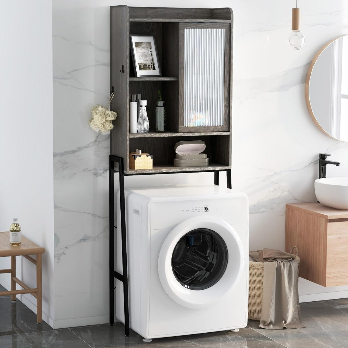 Over The Toilet Storage Cabinet with Sliding Door U32119