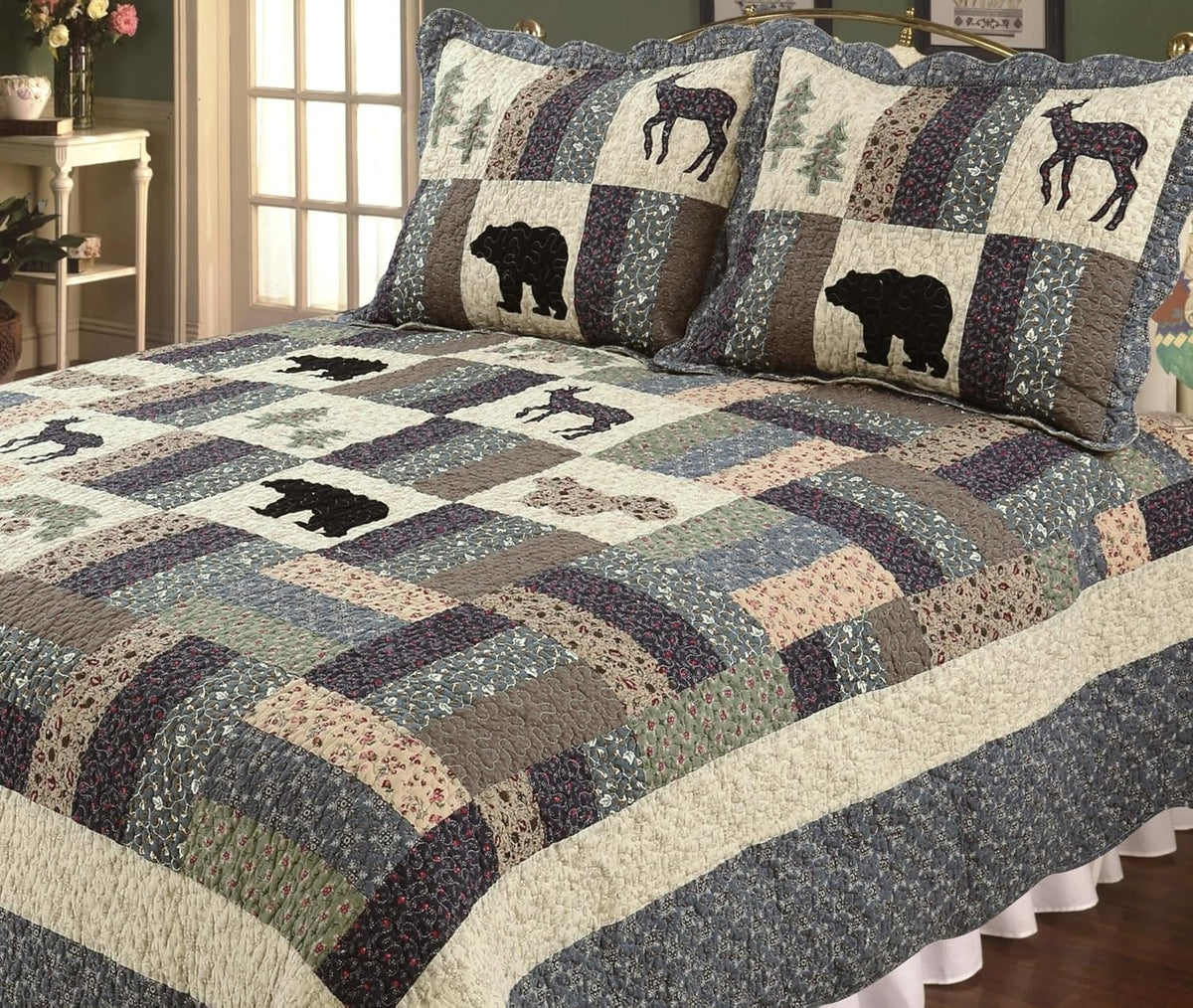 All Cotton 3 Piece Queen Quilt Set Y814059