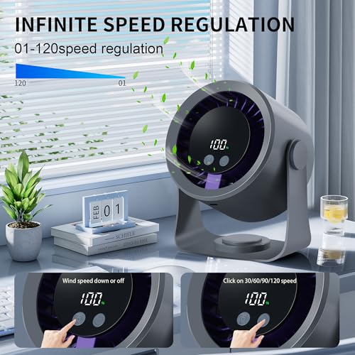 Rechargeable Portable Desktop Circulation Fan with 4000mAh Battery A976563