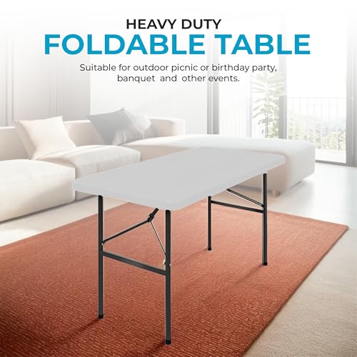 4ft White Plastic Folding Table J56351