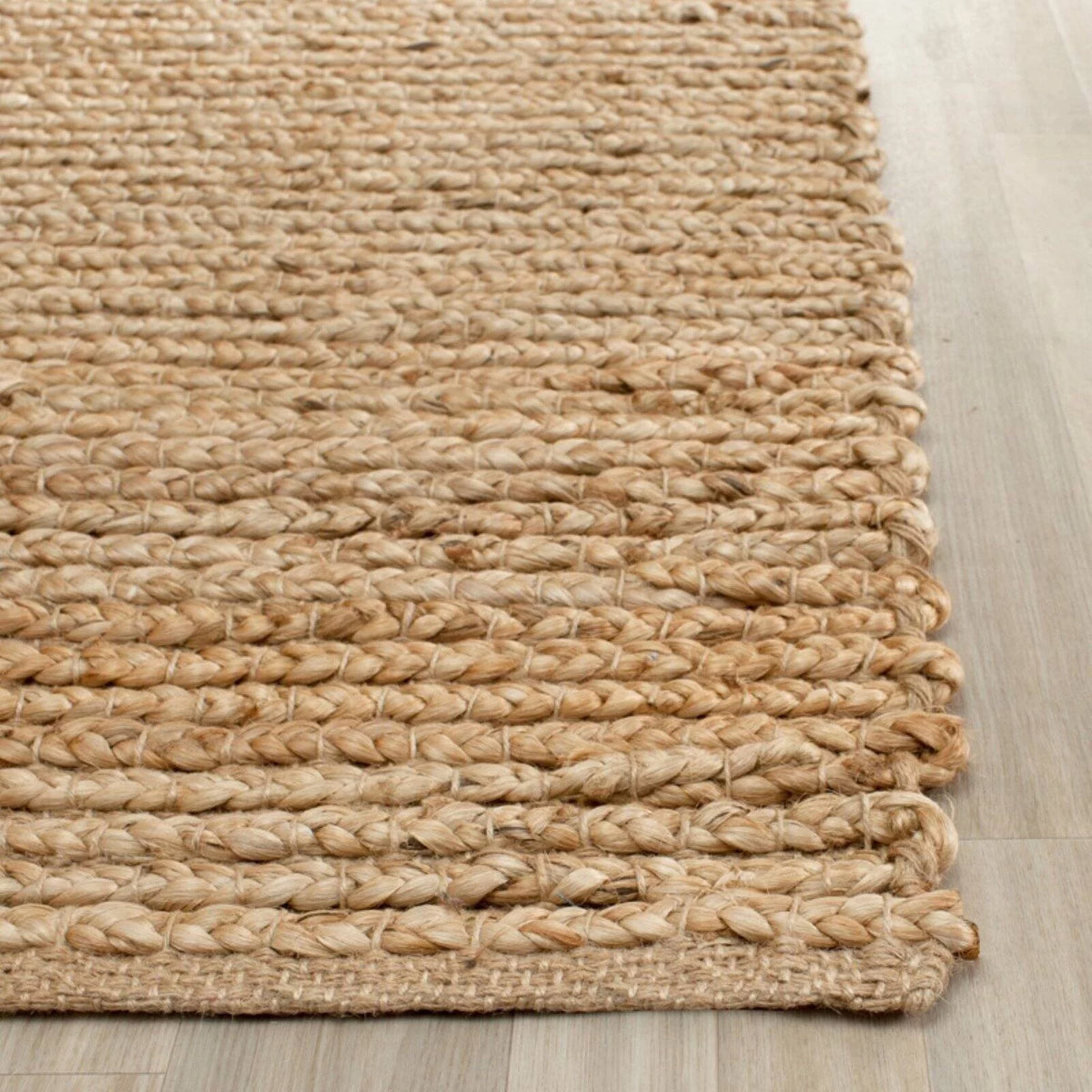 Natural Braided Striped Jute Area Rug, 8' x 10' K46376