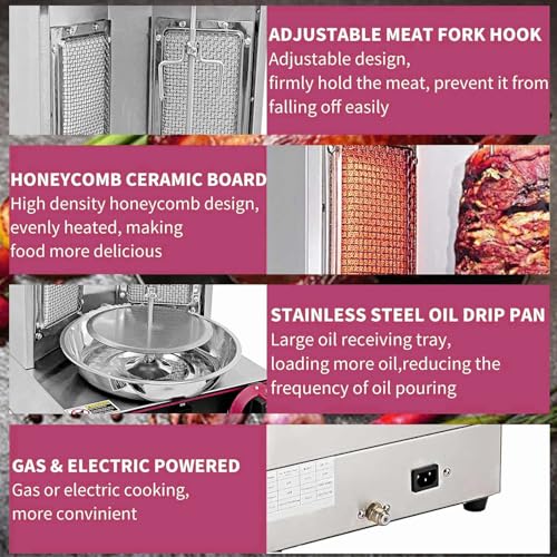 Countertop Rotisserie Grill Kebab Vertical Rotisserie Gas X321