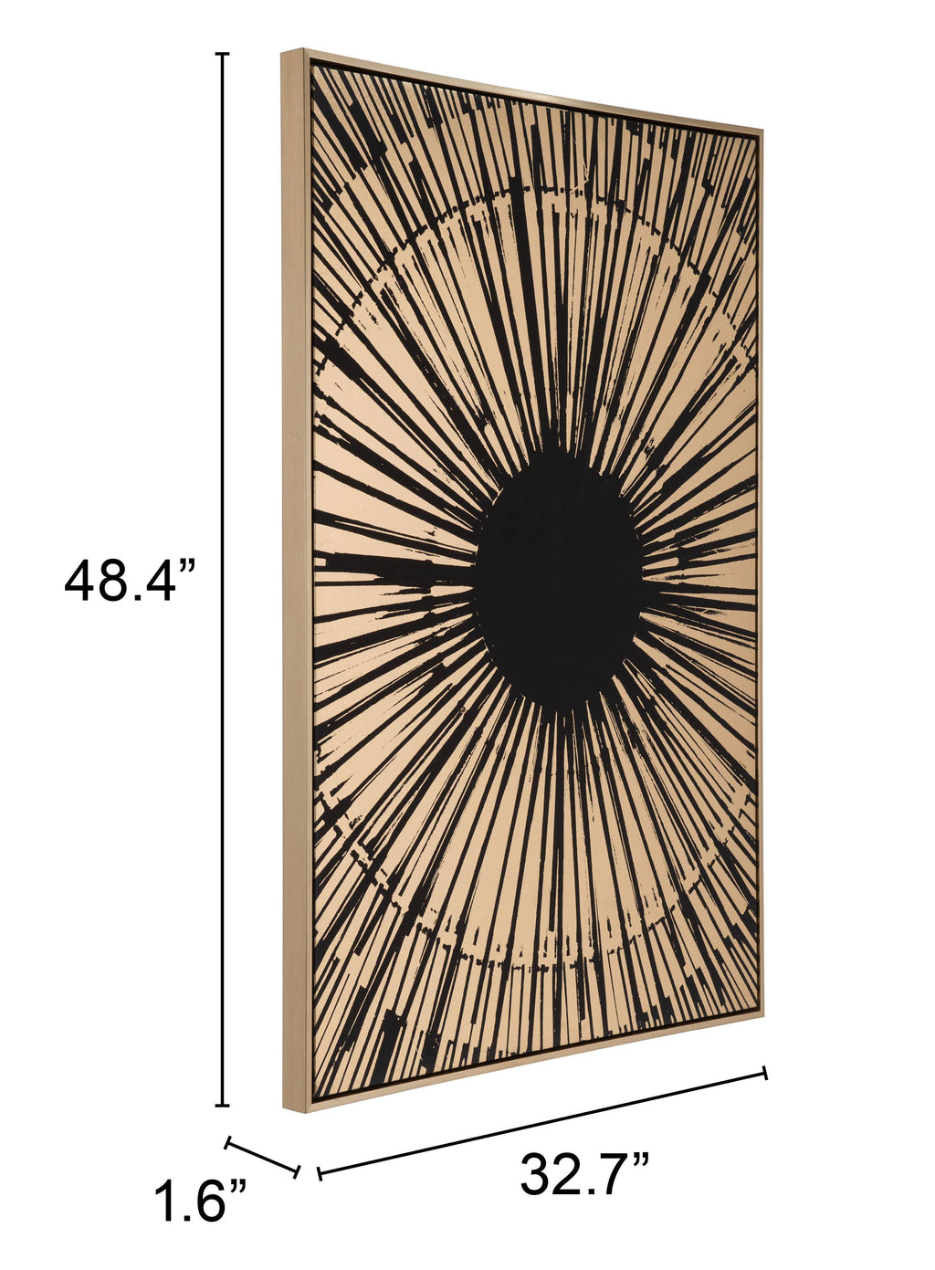 Canvas Black Gold Sunburst F5745