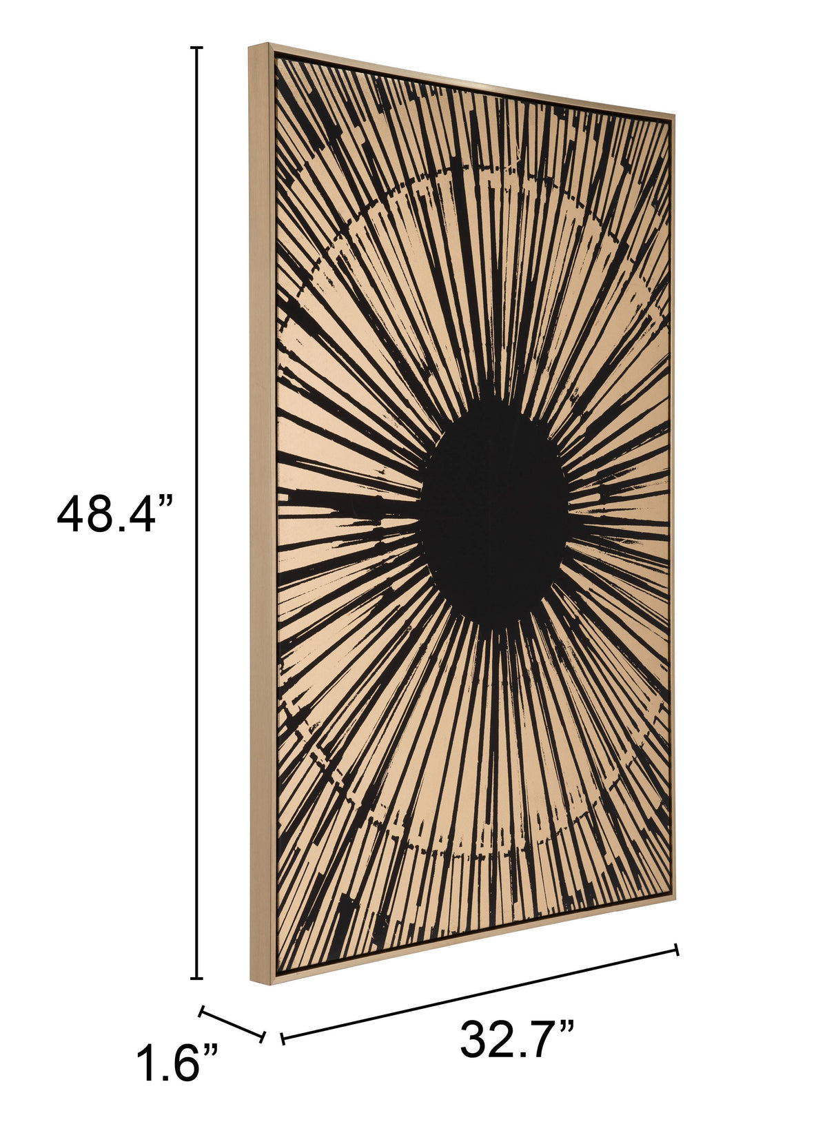 Canvas Black Gold Sunburst F5745
