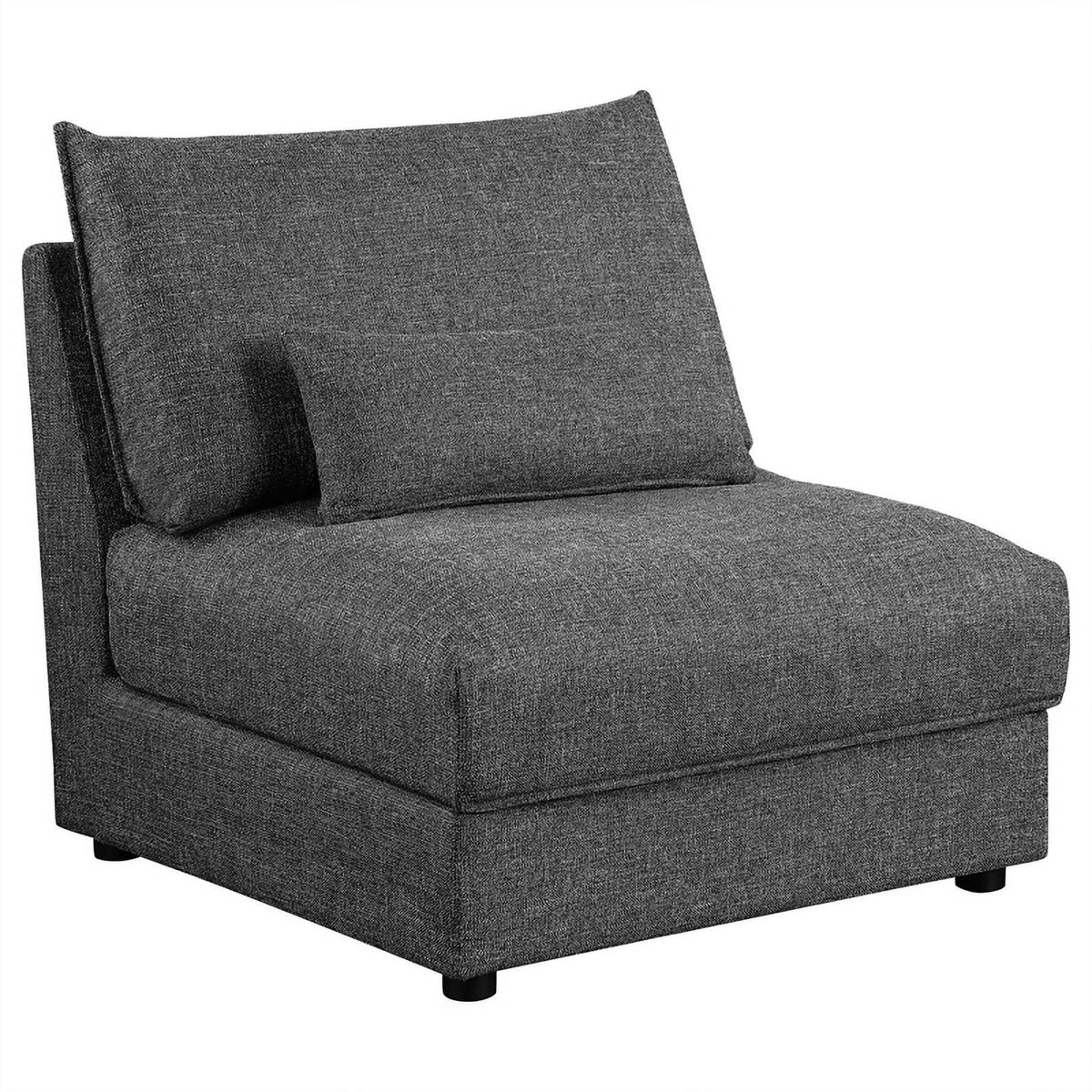 Barely Black Upholstered Fabric 6-Piece Modular Sectional F989