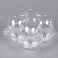 4 Compartment Clear Hinged High Dome Cupcake Container V701